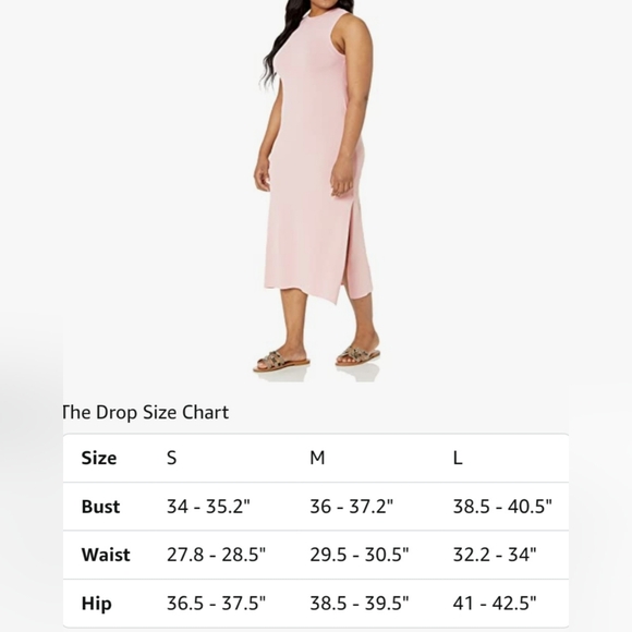 Chic Pink Midi Dress By The Drop Size Medium Sleeveless - Picture 7 of 7